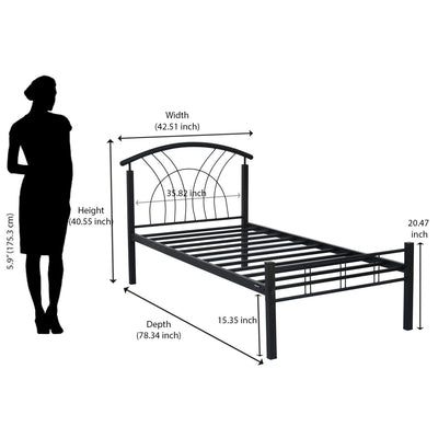 Nilkamal Lucas Neo Metal Single Bed (Black)