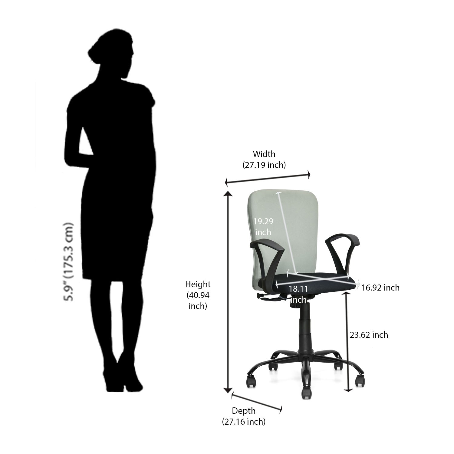 Nilkamal Lusaka Mid Back Office Chair