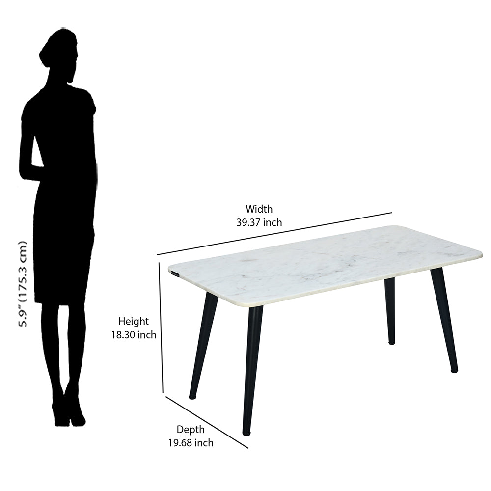 Nilkamal Valora Marble Coffee Table (White)