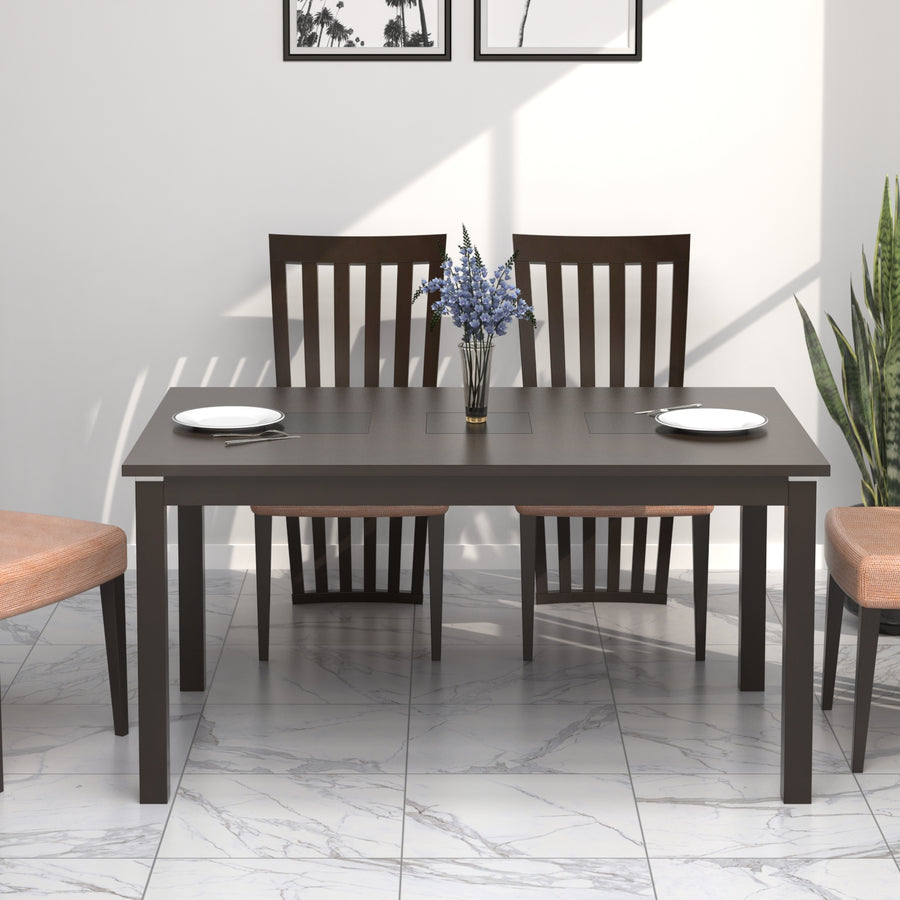 Nilkamal Lerro 6 Seater Dining Table (Dark Walnut)