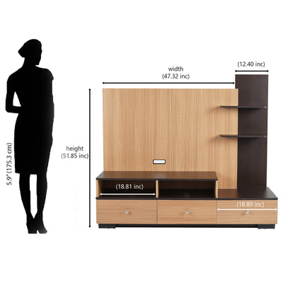 Nilkamal Macario Wall Unit (New Wenge / Urban Teak) - Nilkamal Furniture