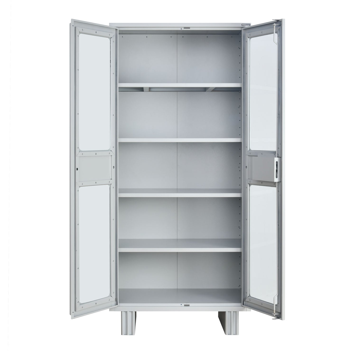 Nilkamal Magna KD Glass Door Office Almira (Grey)