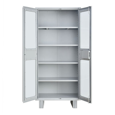 Nilkamal Magna KD Glass Door Office Almira (Grey)