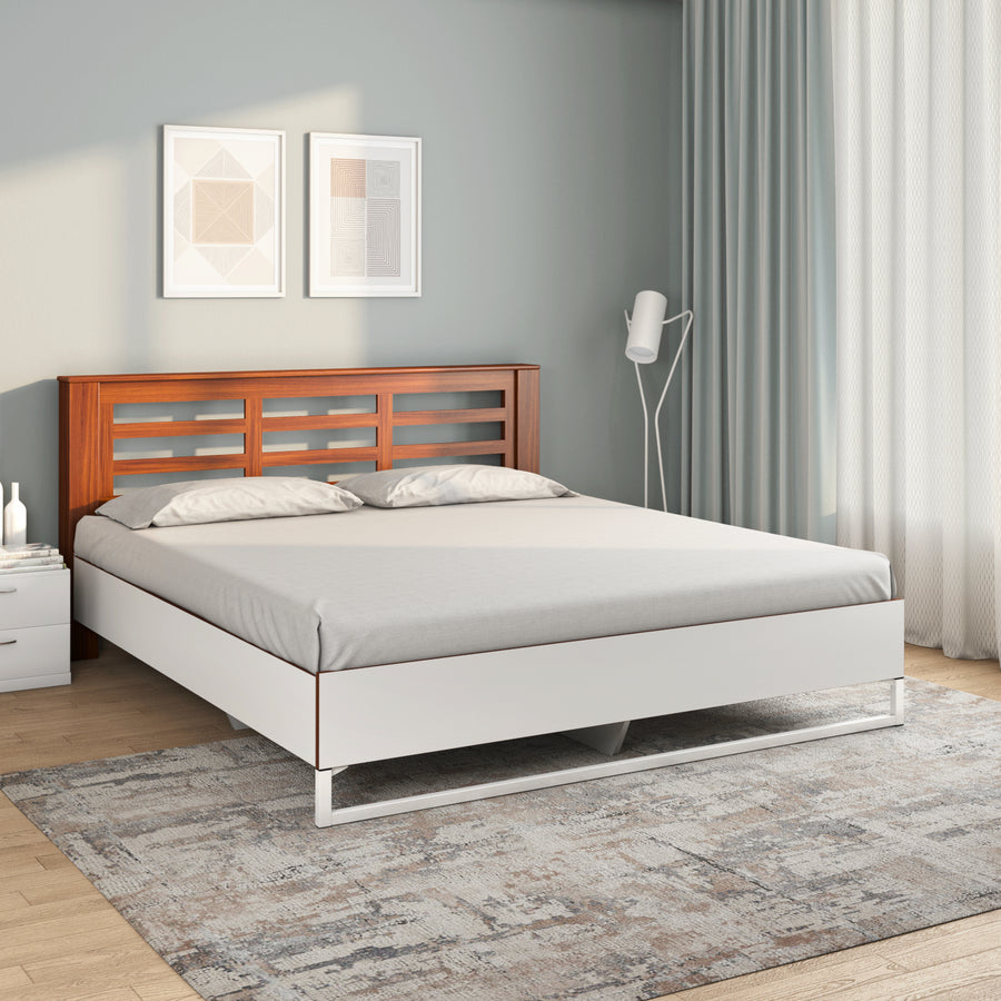 Nilkamal Maple Meta Bed  (White)