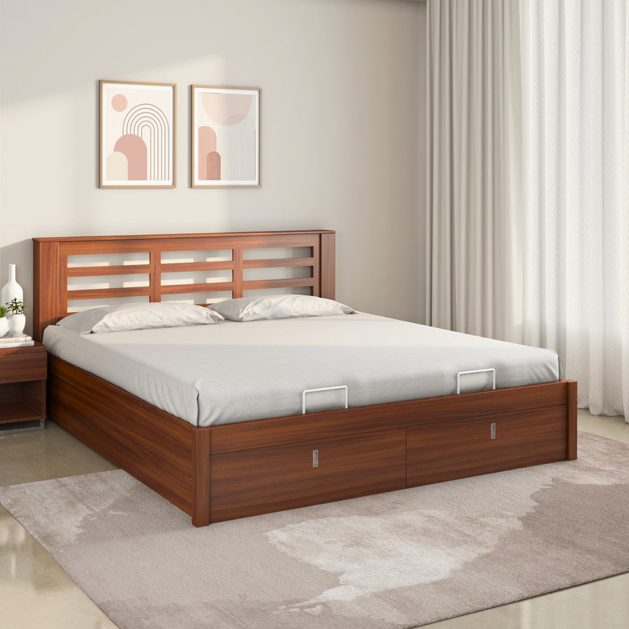 Nilkamal Maple Premier  Bed With Hydraulic Storage (Walnut)