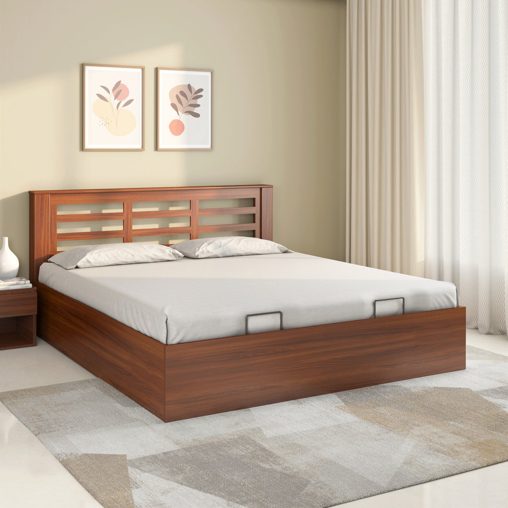 Nilkamal Maple Prime  Bed With Semi Hydraulic Storage (Walnut)