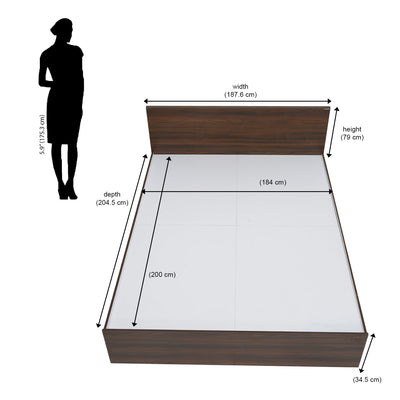 Nilkamal Arthur King Bed (Walnut)