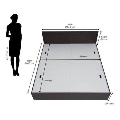Nilkamal Arthur King Bed with Storage (Walnut)