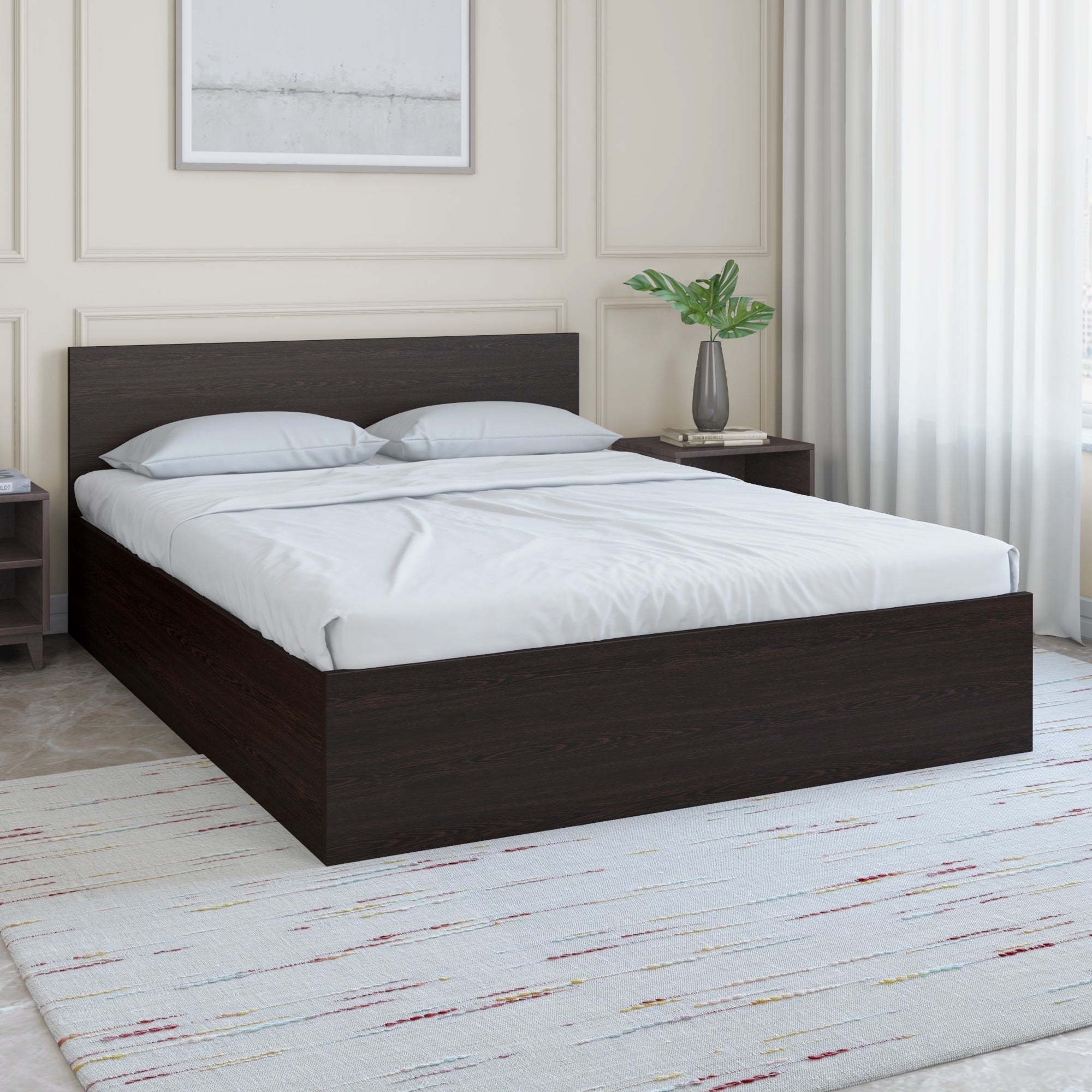 Nilkamal Arthur Queen Bed with Storage (Walnut)