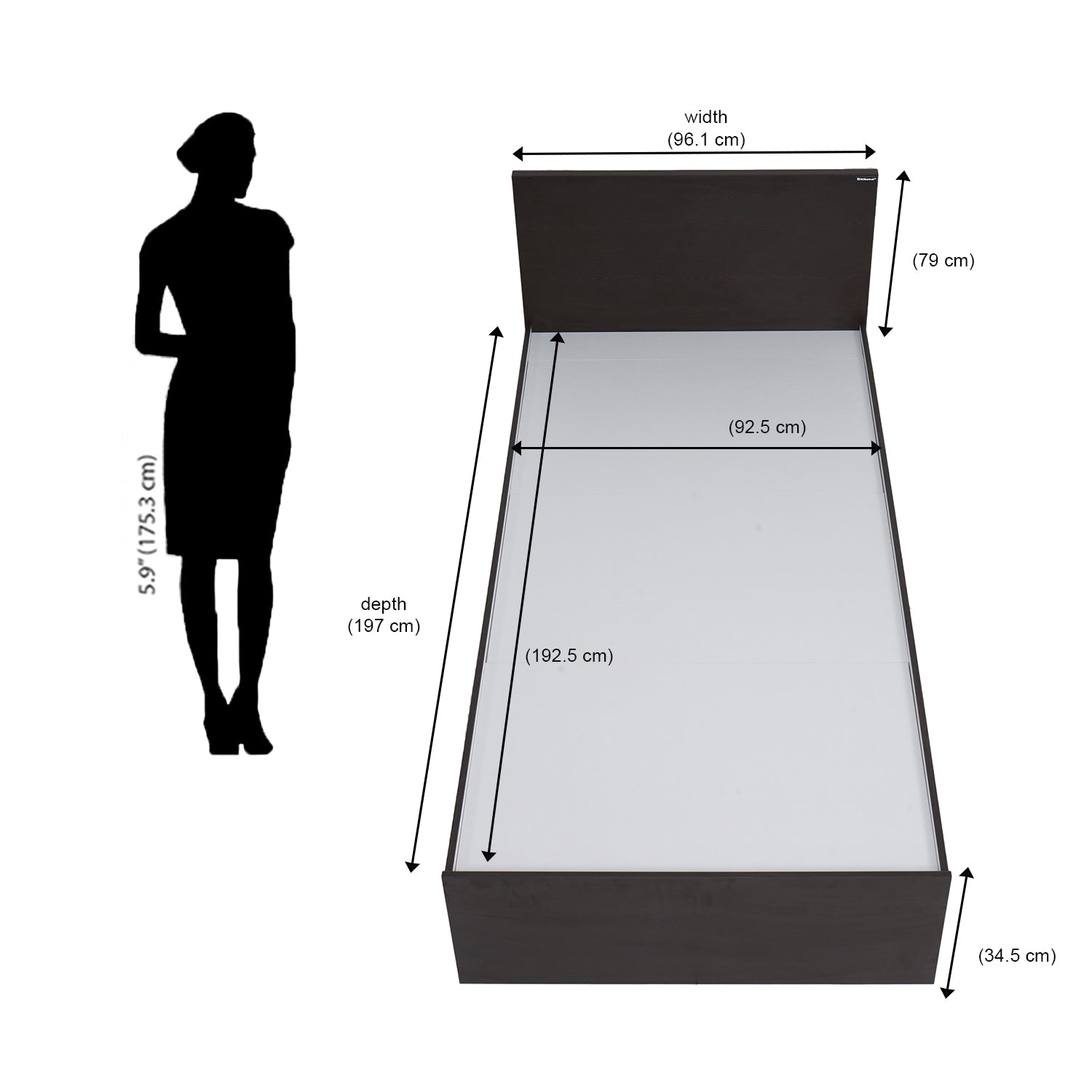 Nilkamal Arthur Single Bed (Walnut)