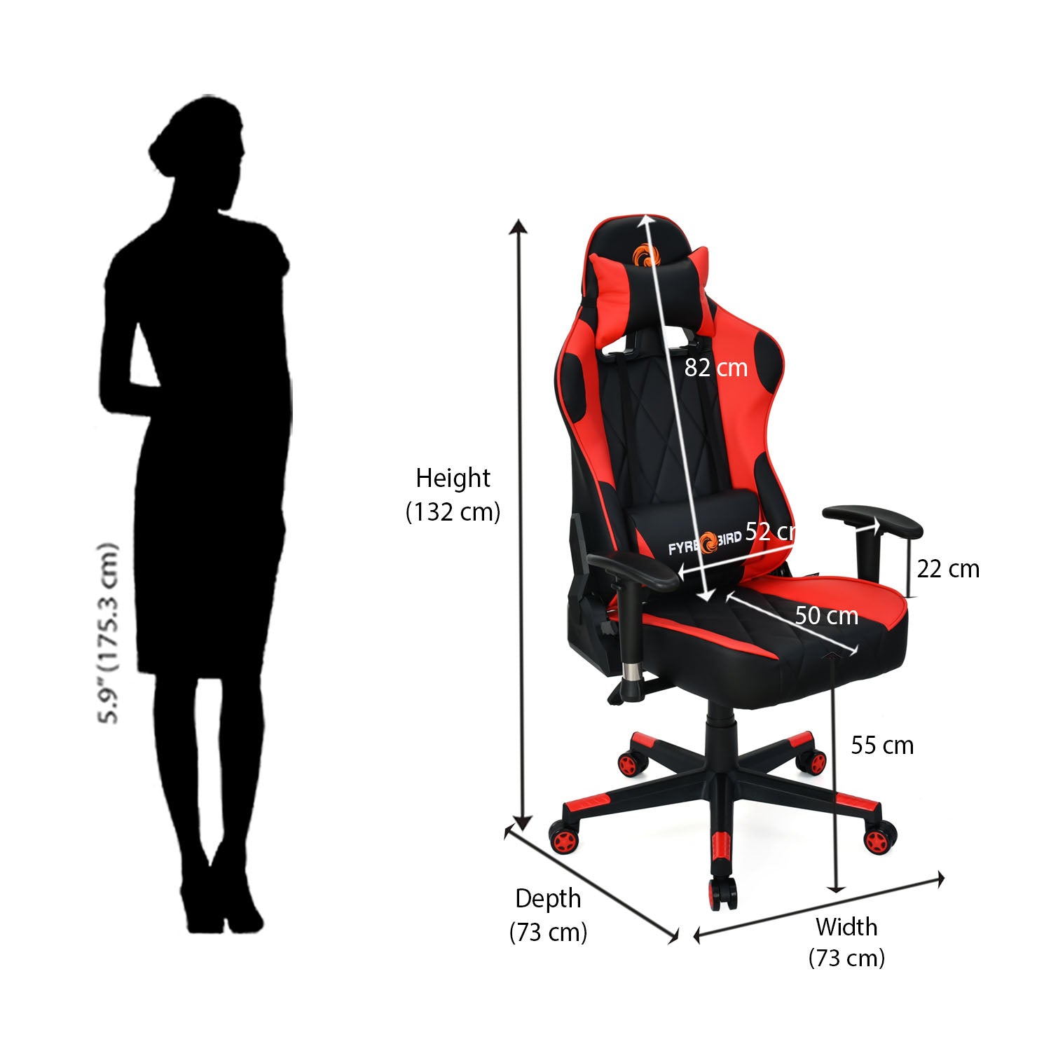 Nilkamal Fyrebird Marvel Gaming Chair (Black / Red)