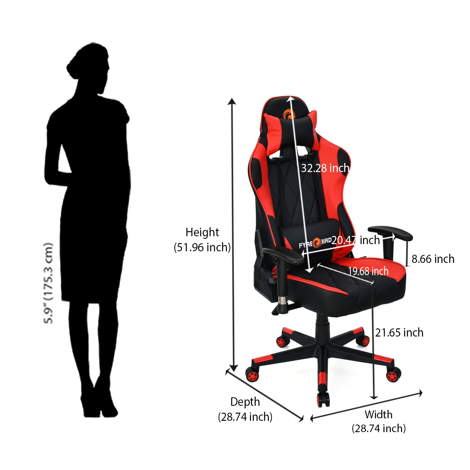 Nilkamal Fyrebird Marvel Gaming Chair (Black / Red)