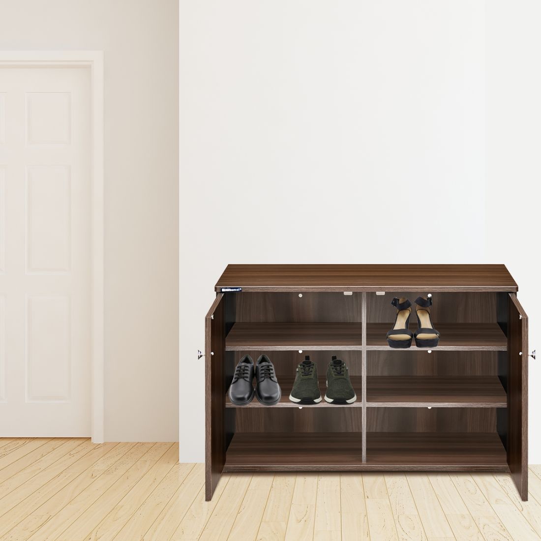 Nilkamal Churchill Shoe Cabinet (Classic Walnut)