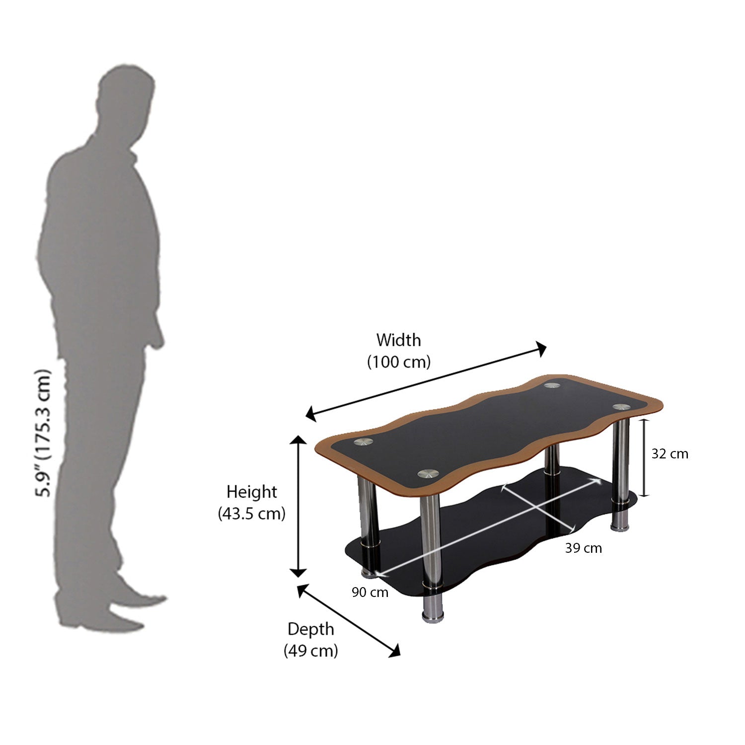 Nilkamal Medora Center Table (Black)