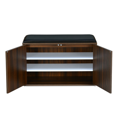 Nilkamal Metro 2 Door Engineered Wood Shoe Cabinet Walnut