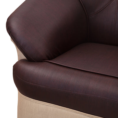 Nilkamal Mifa 1 Seater PVC Sofa (Maroon / Beige)
