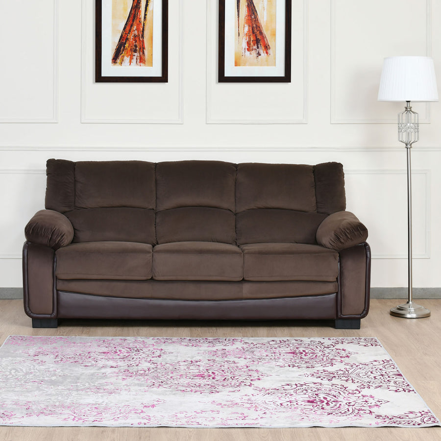 Nilkamal Mimosa Pro 3 Seater Fabric Sofa (Brown)