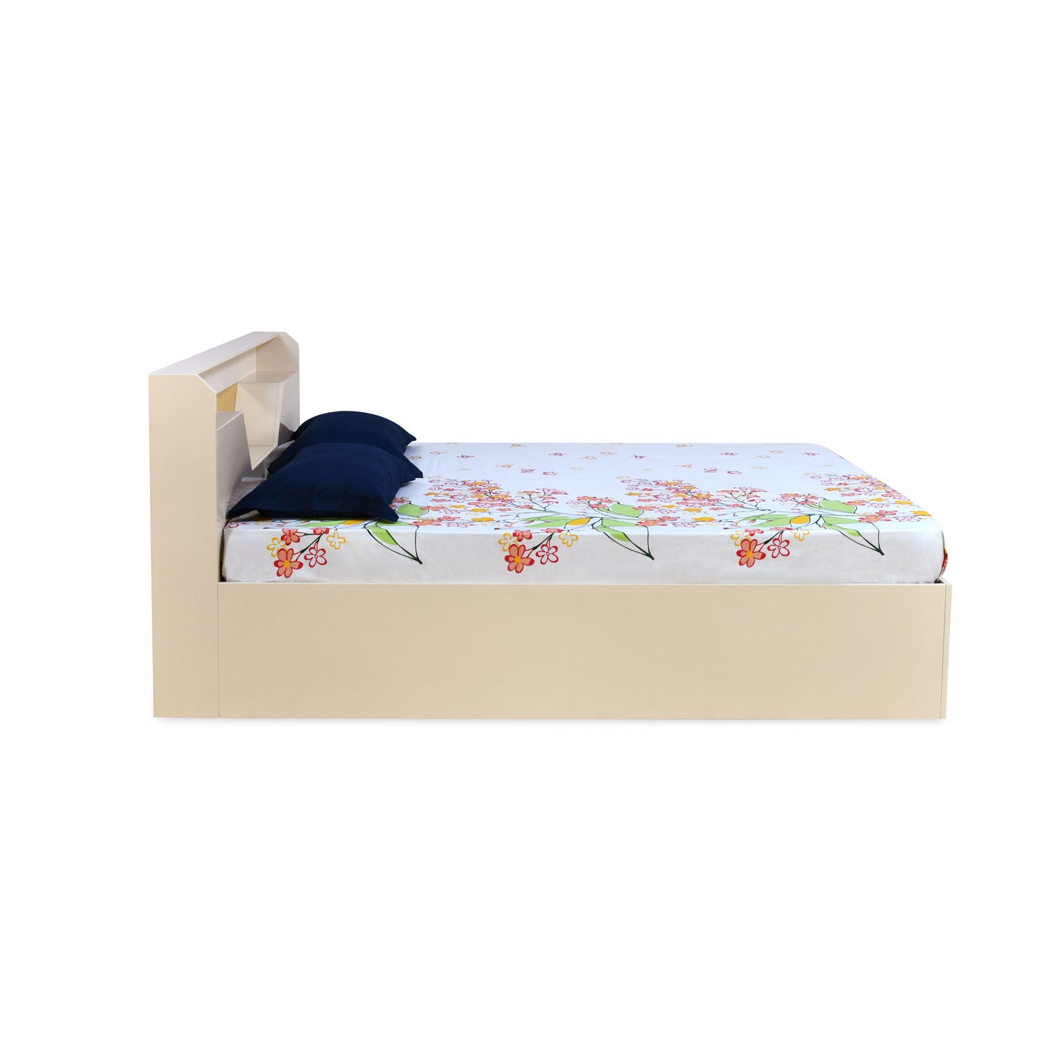 Nilkamal Mirage King Bed with Hydraulic Storage (Ivory)