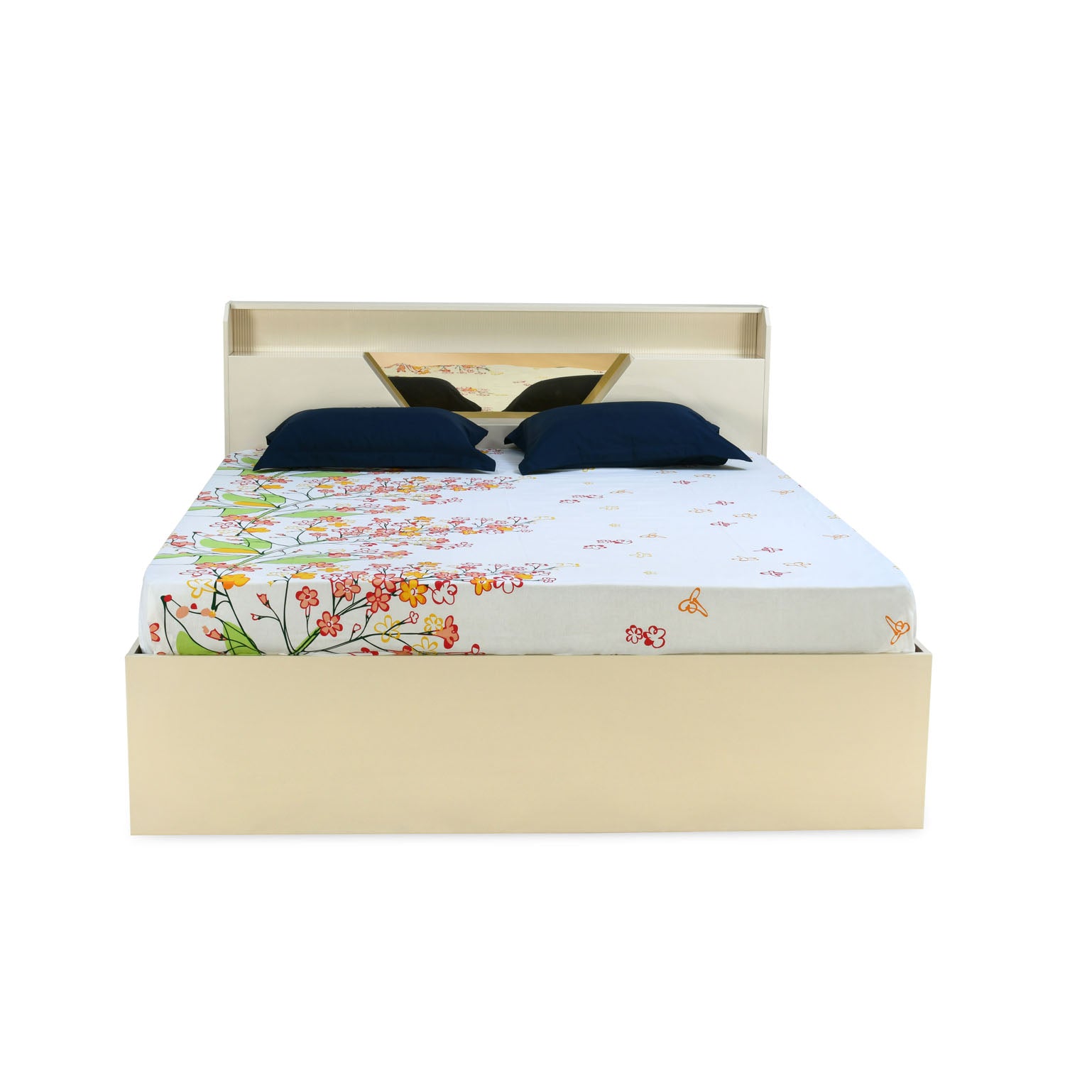 Nilkamal Mirage Queen Bed with Hydraulic Storage (Ivory)