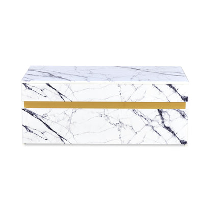 Nilkamal Mondrian Marble Pattern Top Center Table (White)