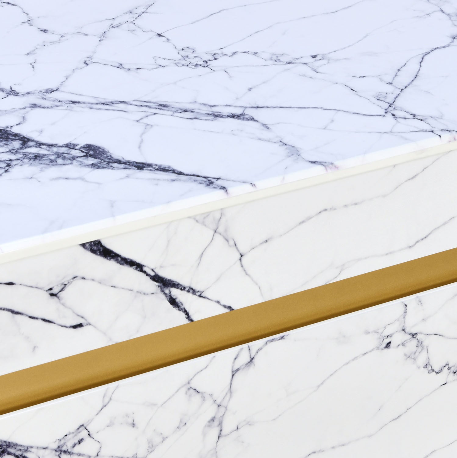 Nilkamal Mondrian Marble Pattern Top Center Table (White)