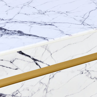 Nilkamal Mondrian Marble Pattern Top Center Table (White)