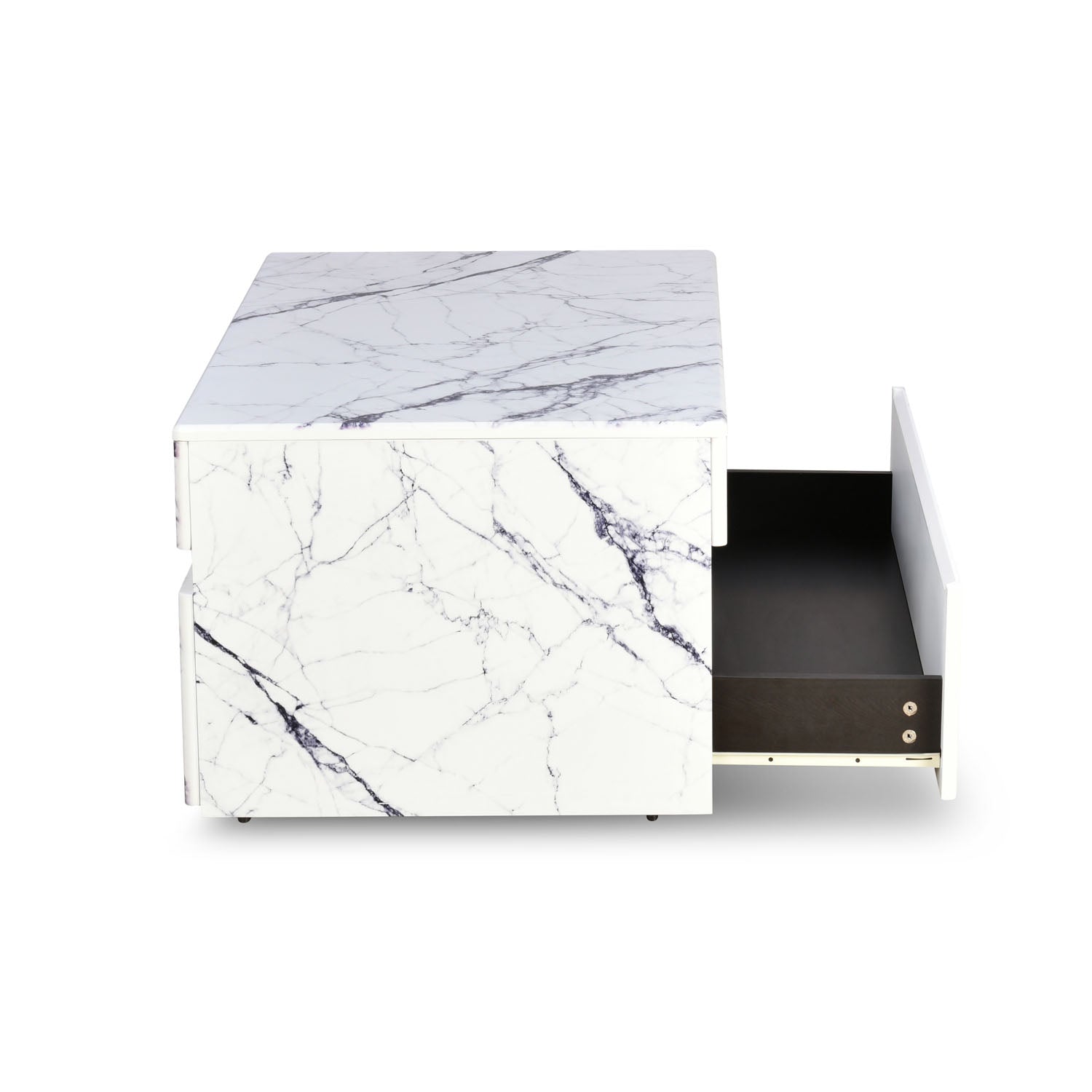 Nilkamal Mondrian Marble Pattern Top Center Table (White)