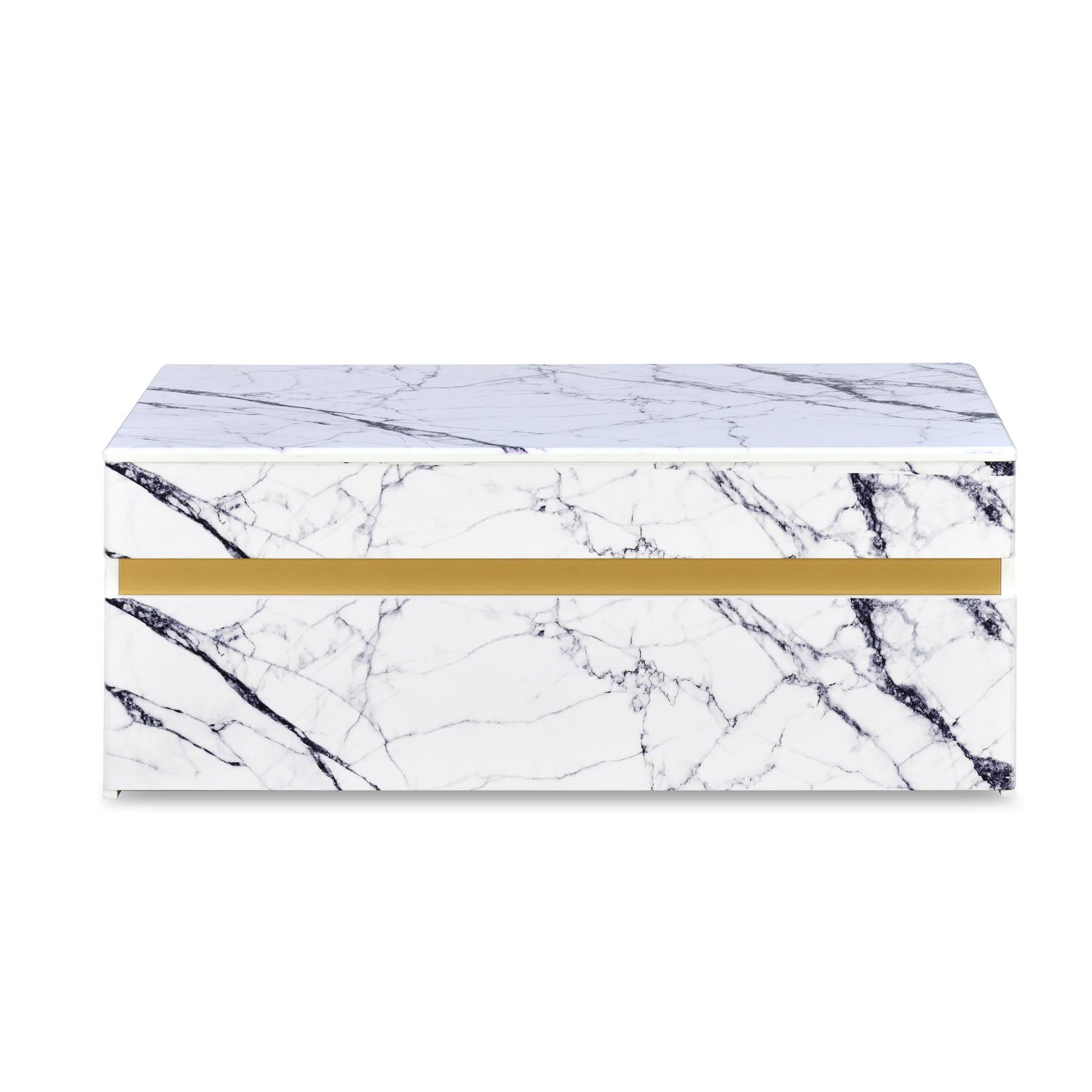 Nilkamal Mondrian Marble Pattern Top Center Table (White)