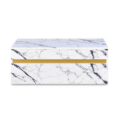 Nilkamal Mondrian Marble Pattern Top Center Table (White)