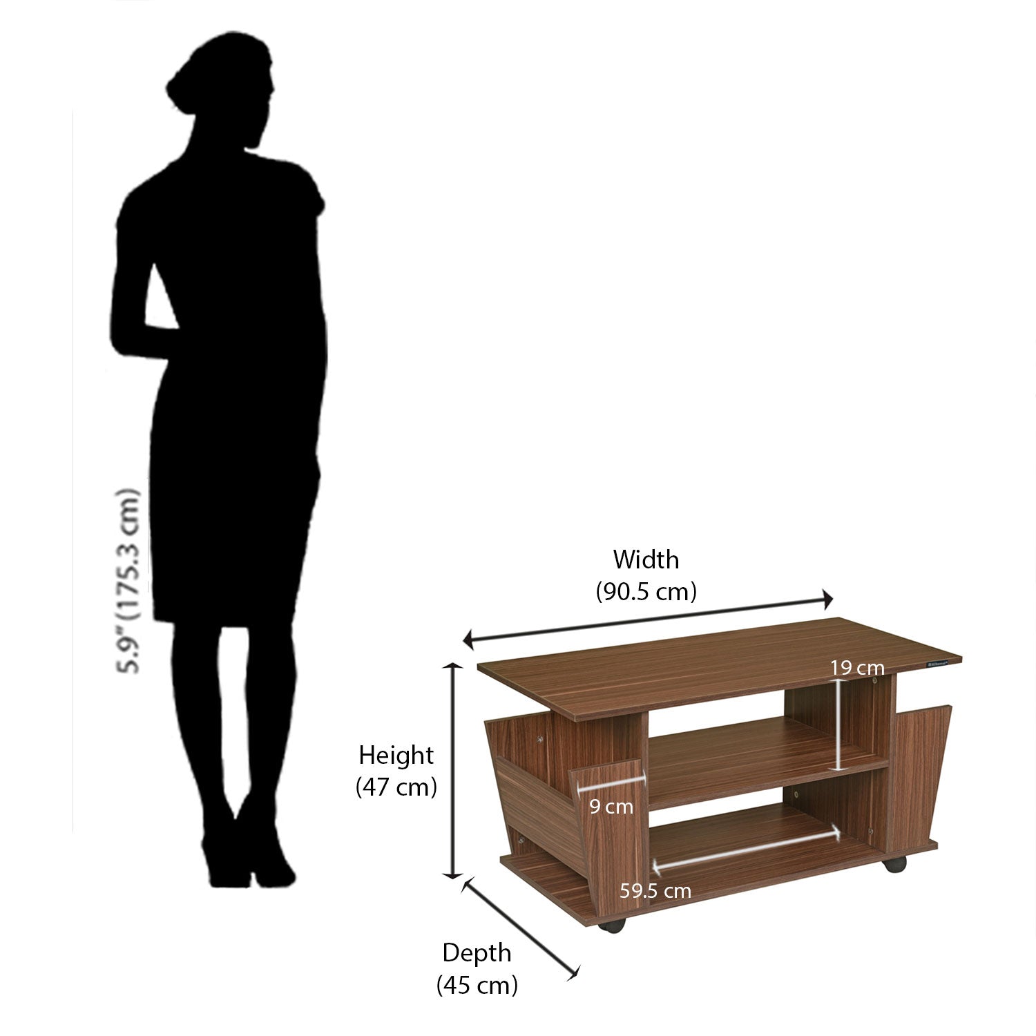 Nilkamal Morley Coffee Table (Walnut)