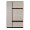 Nilkamal Mozart 3 Door Mirror Wardrobe (Walnut / White) - Back View