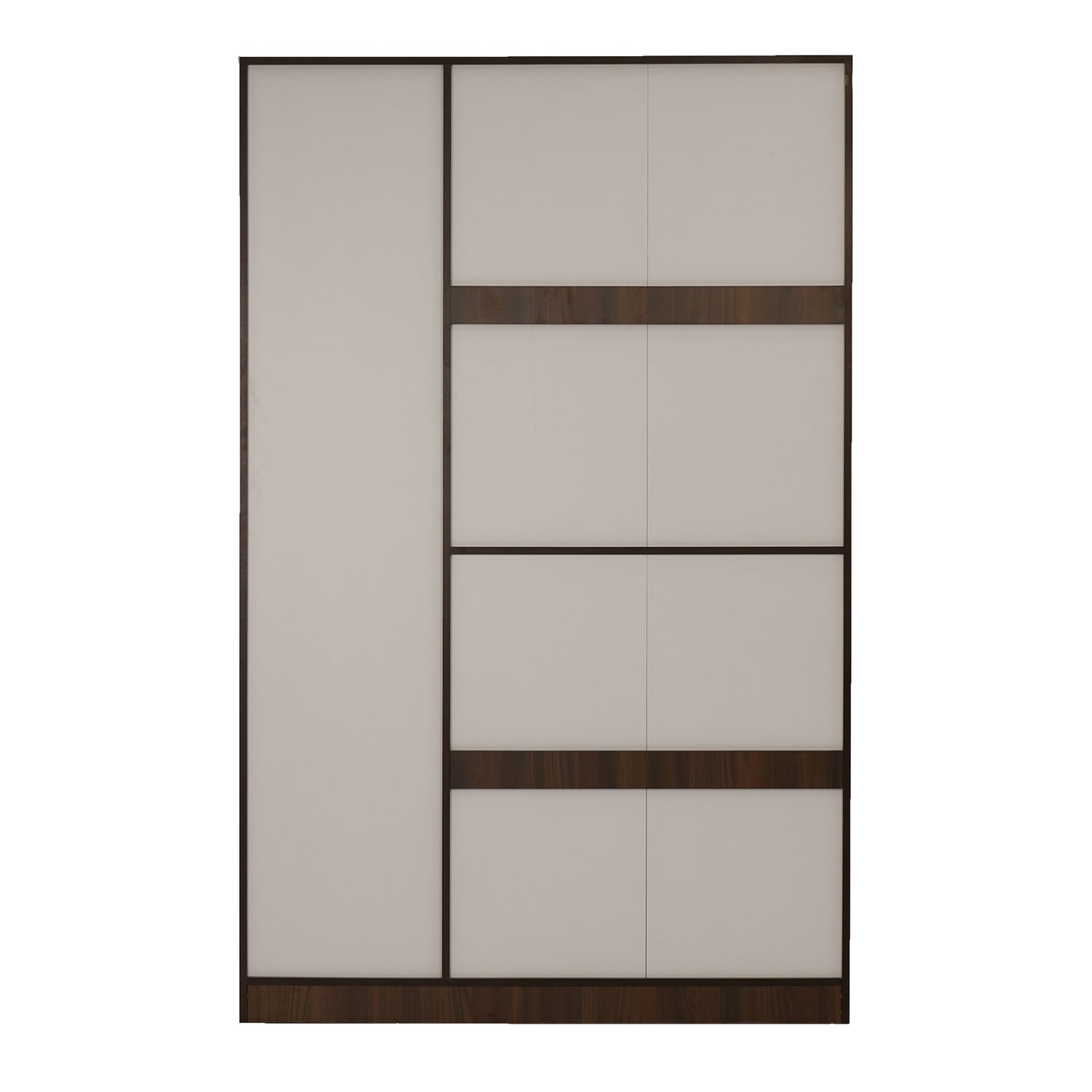 Nilkamal Mozart 3 Door Wardrobe with Mirror (Walnut)