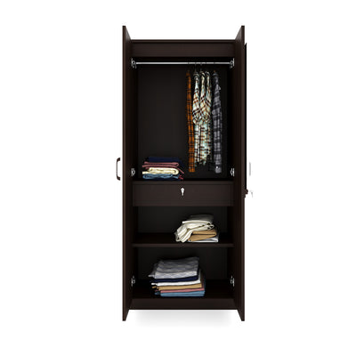 Nilkamal Riva 2 Door Wardrobe with Mirror (New Wenge)