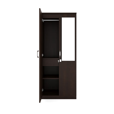 Nilkamal Riva 2 Door Wardrobe with Mirror (New Wenge)