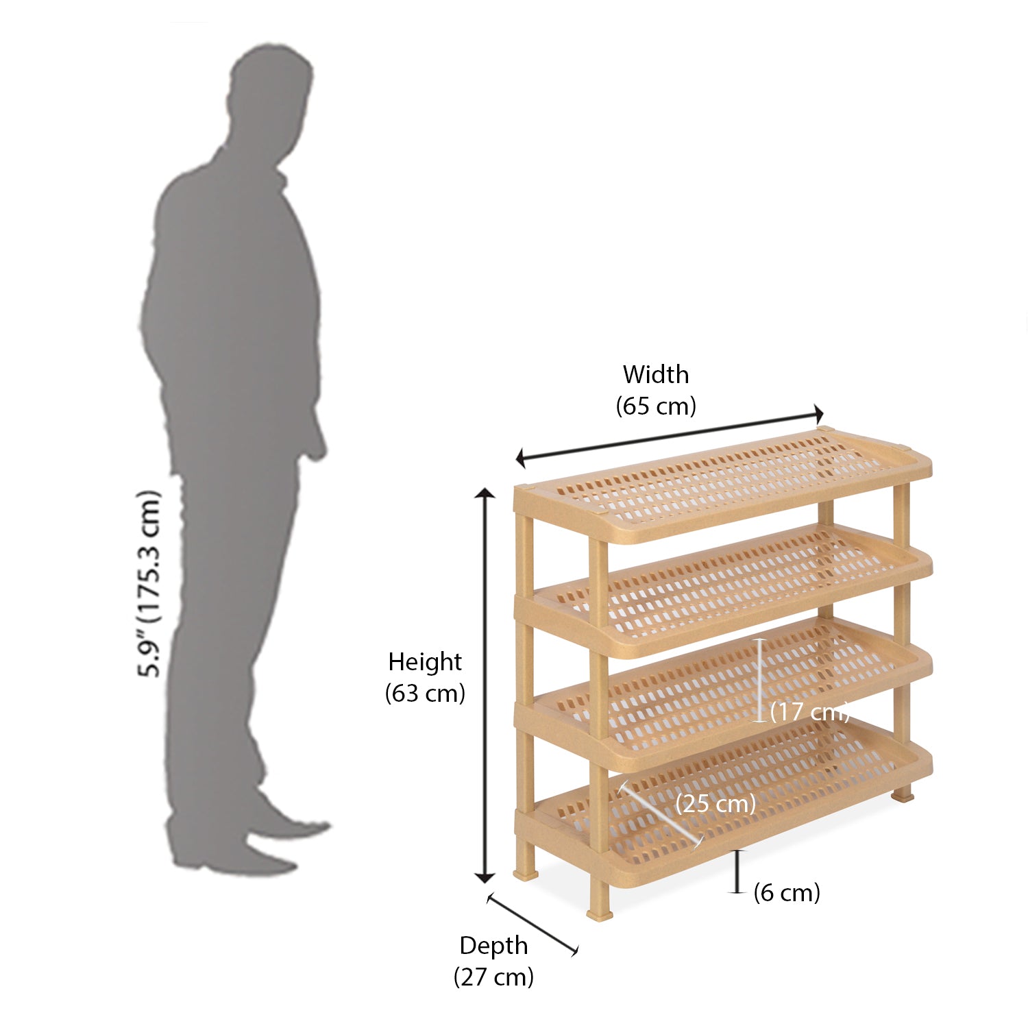 Buy Nilkamal Multirack 04 (Marble Beige) Online In India