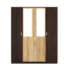 Nilkamal Willy 4 Door Mirror Wardrobe (New Wenge / Sonama Oak) - Front View