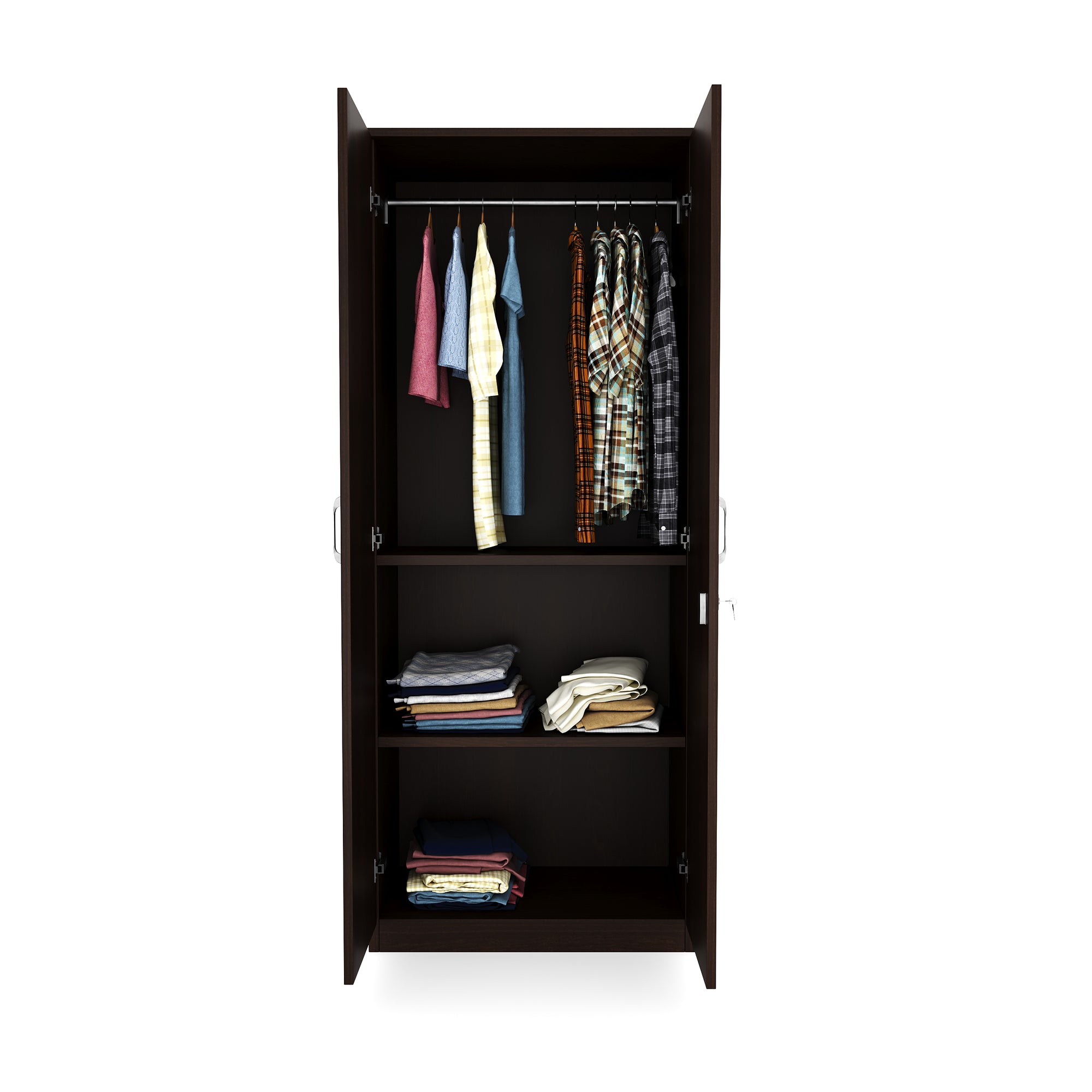 Nilkamal Willy 2 Door Mirror Wardrobe (New Wenge)