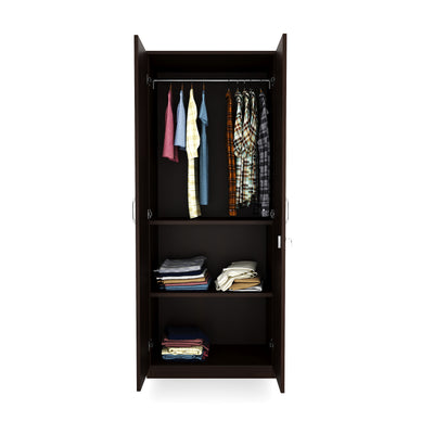 Nilkamal Willy 2 Door Mirror Wardrobe (New Wenge)