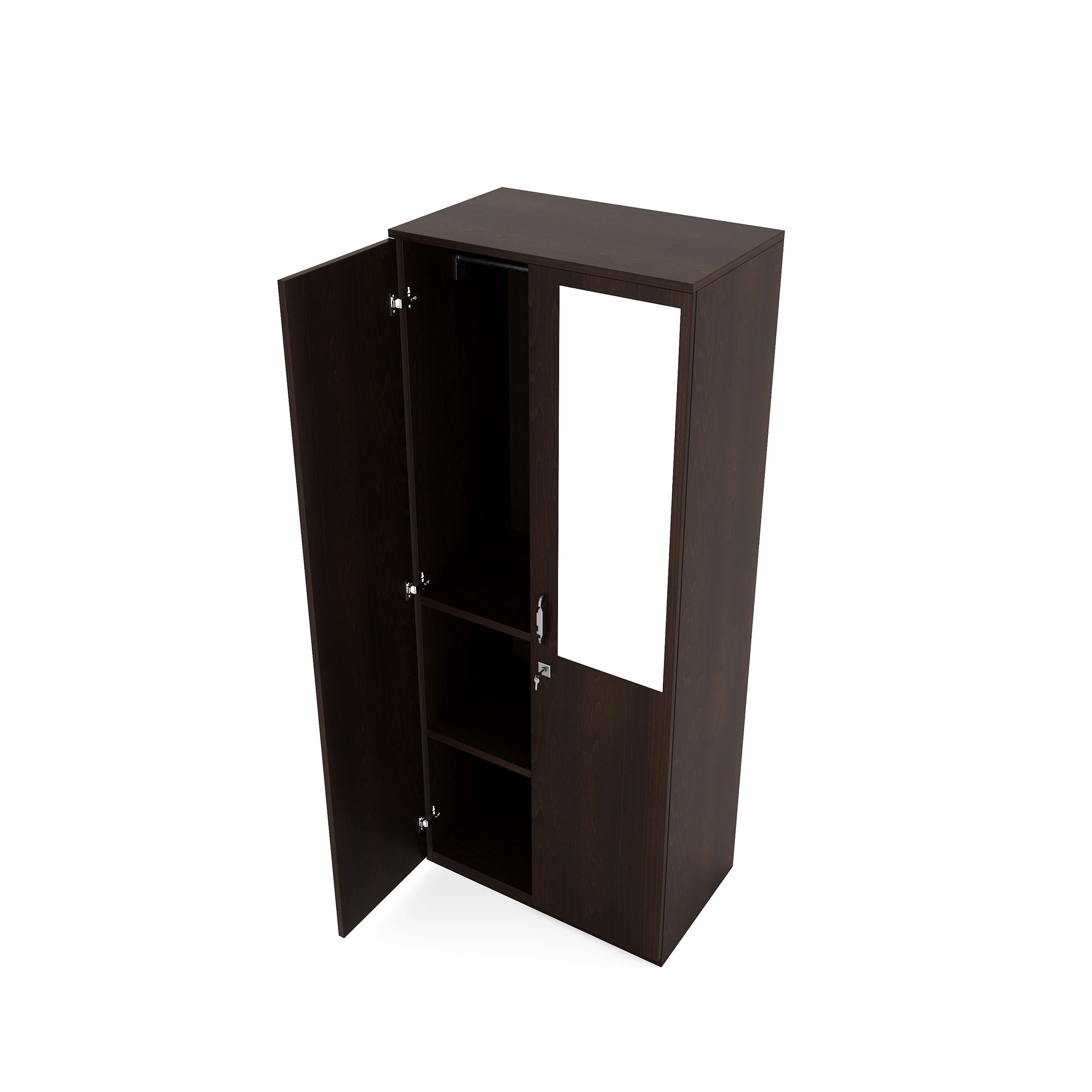 Nilkamal Willy 2 Door Mirror Wardrobe (New Wenge)