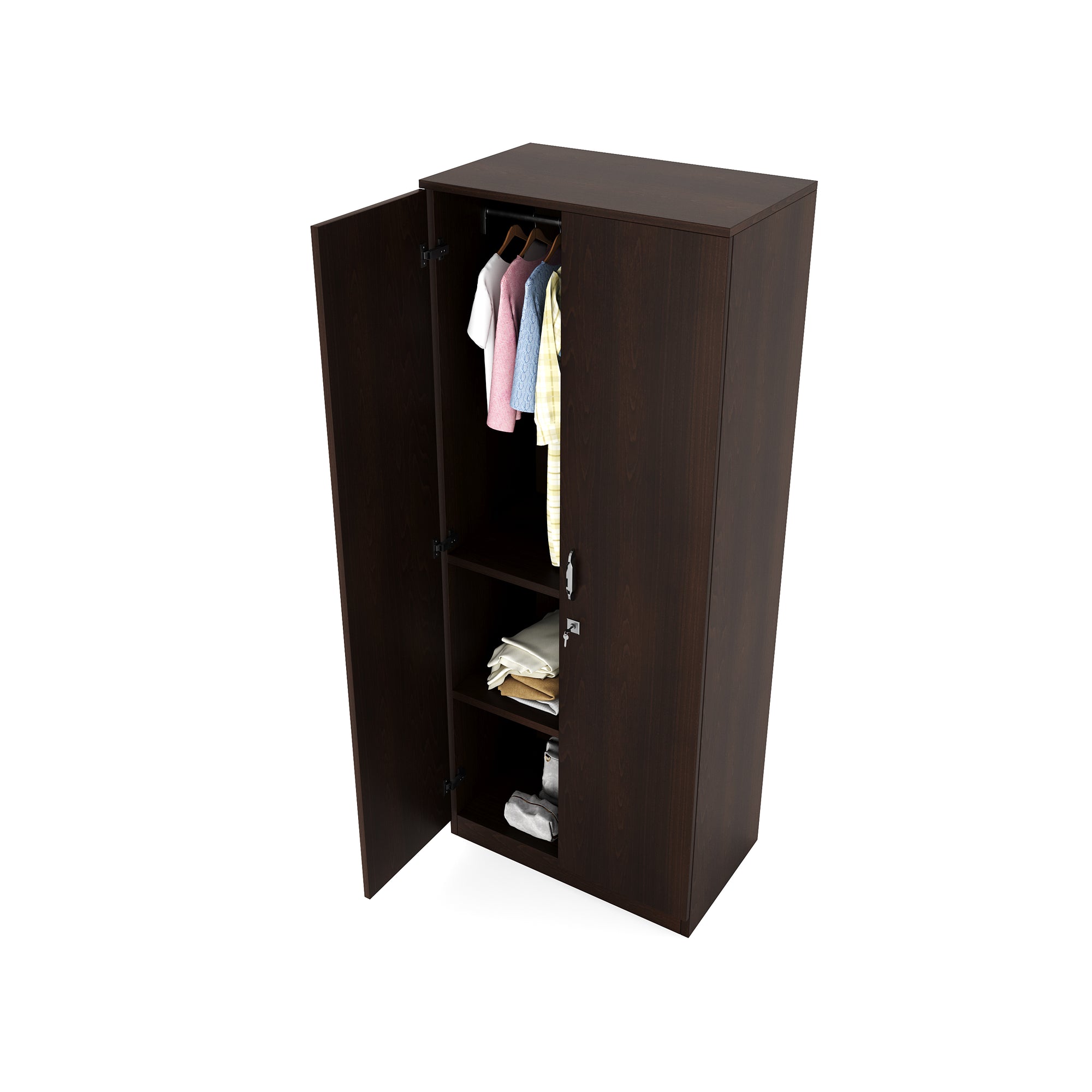 Nilkamal Willy 2 Door without Mirror Wardrobe (New Wenge)