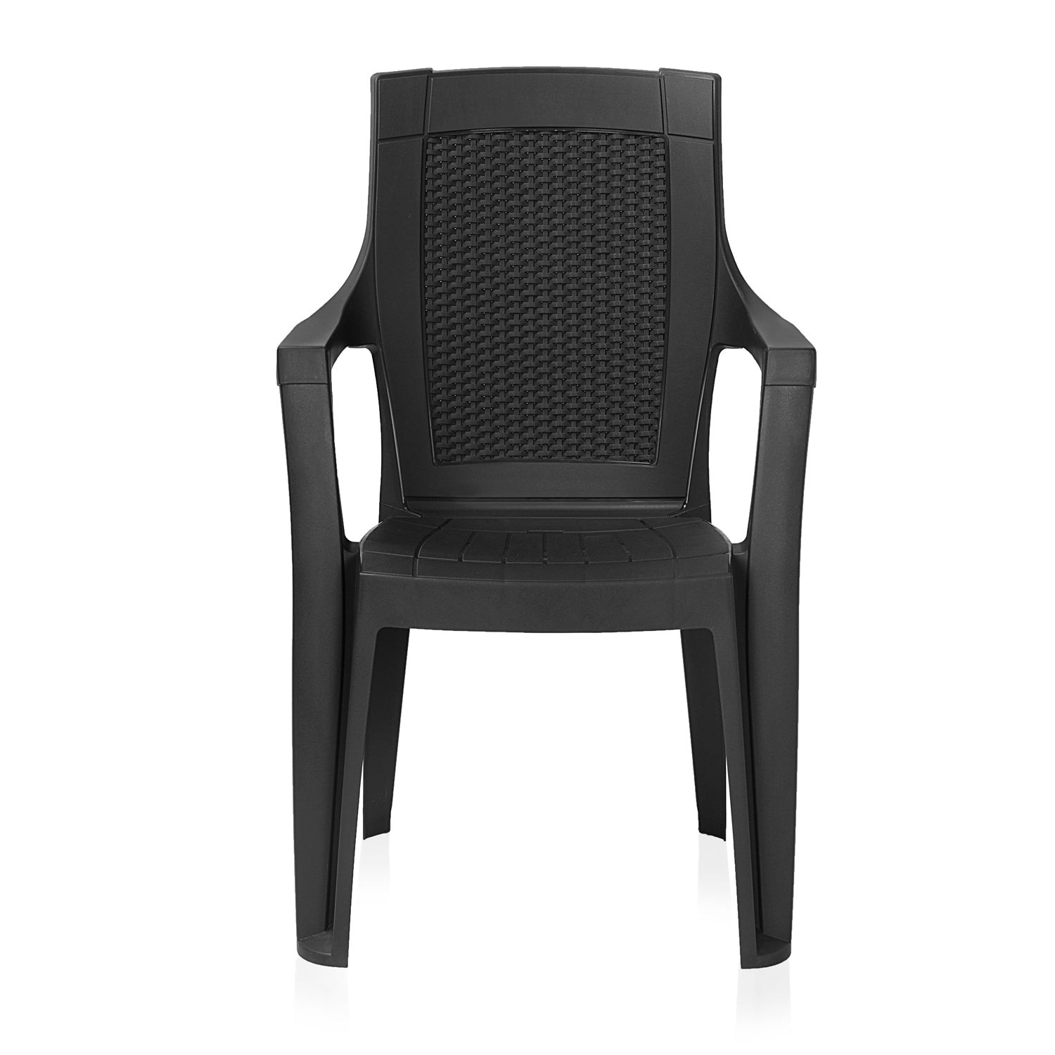 Nilkamal Mystique Plastic Arm Chair (Iron Black)