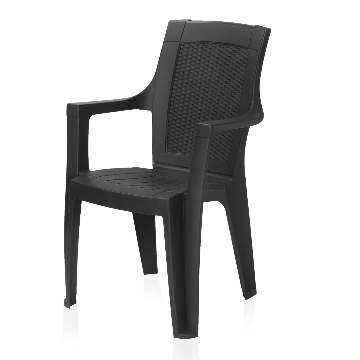 Nilkamal Mystique Plastic Arm Chair (Iron Black)