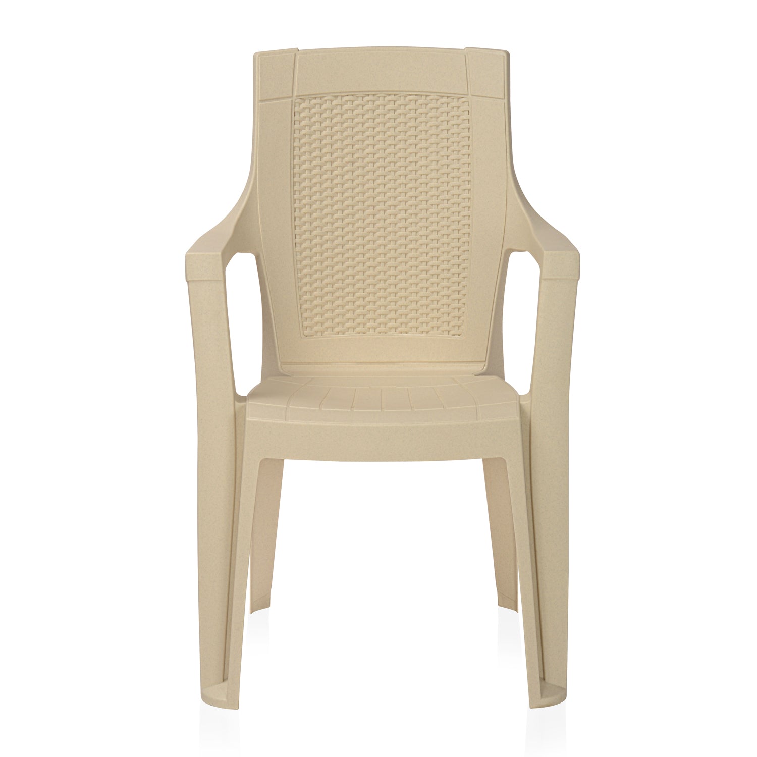 Nilkamal Mystique Plastic Arm Chair (Marble Cream)