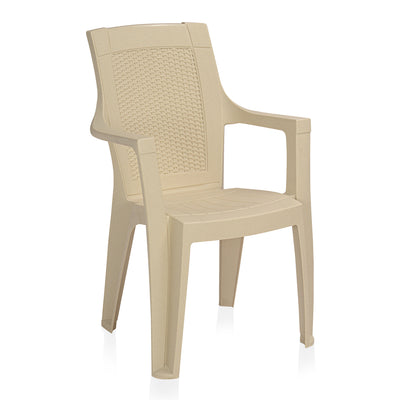 Nilkamal Mystique Plastic Arm Chair (Marble Cream)