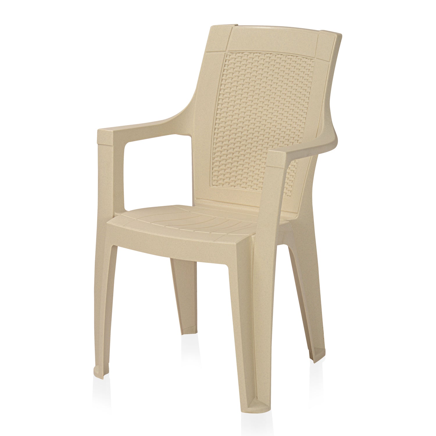Nilkamal Mystique Plastic Arm Chair (Marble Cream)
