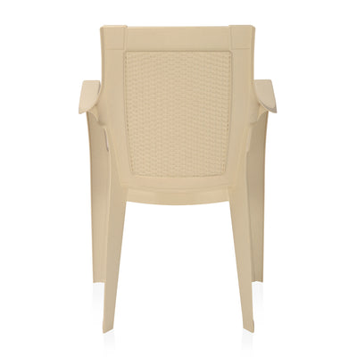 Nilkamal Mystique Plastic Arm Chair (Marble Cream)