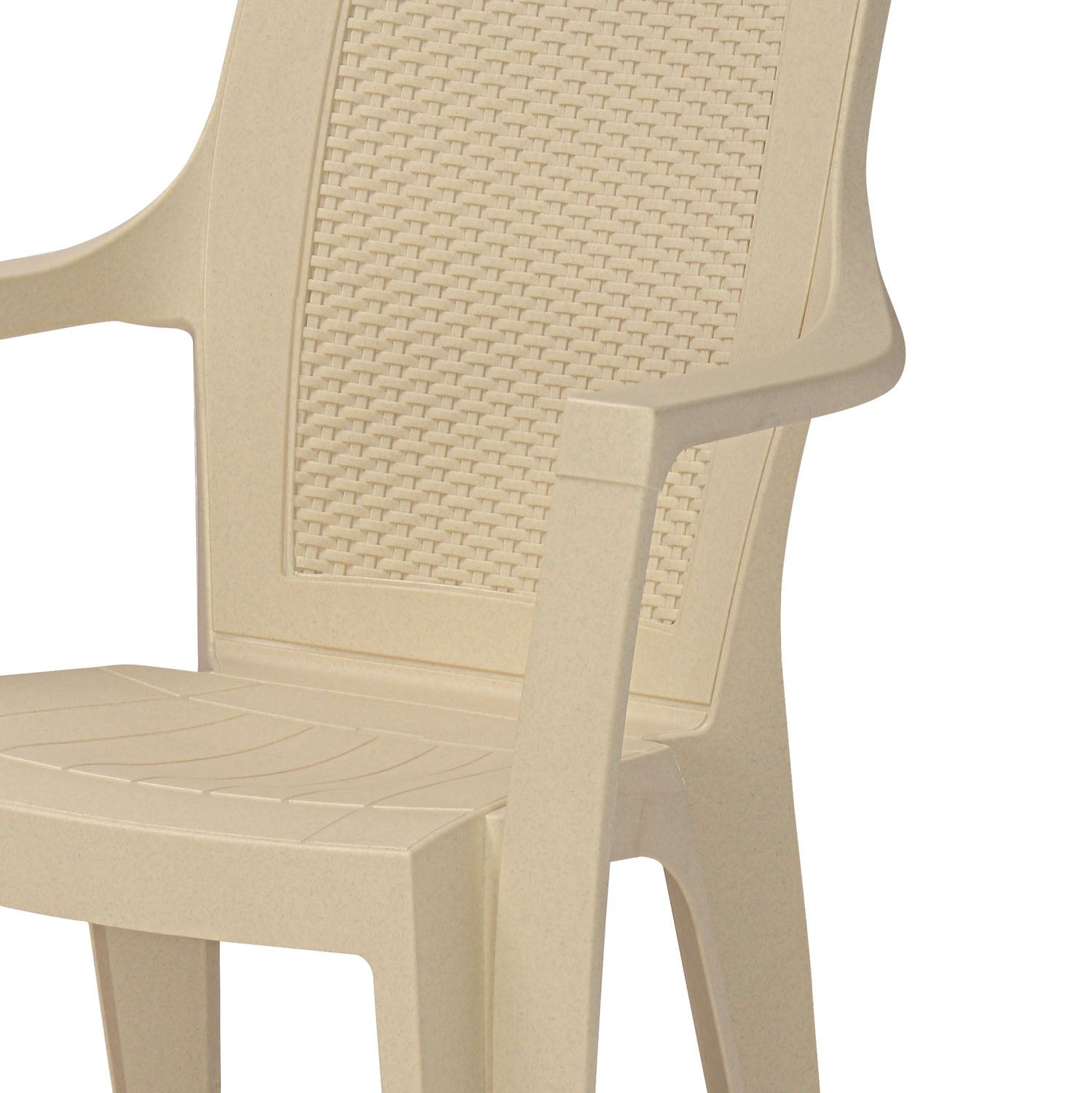 Nilkamal Mystique Plastic Arm Chair (Marble Cream)