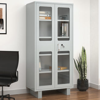 Nilkamal Magna Glass Door Office Almirah (Grey)