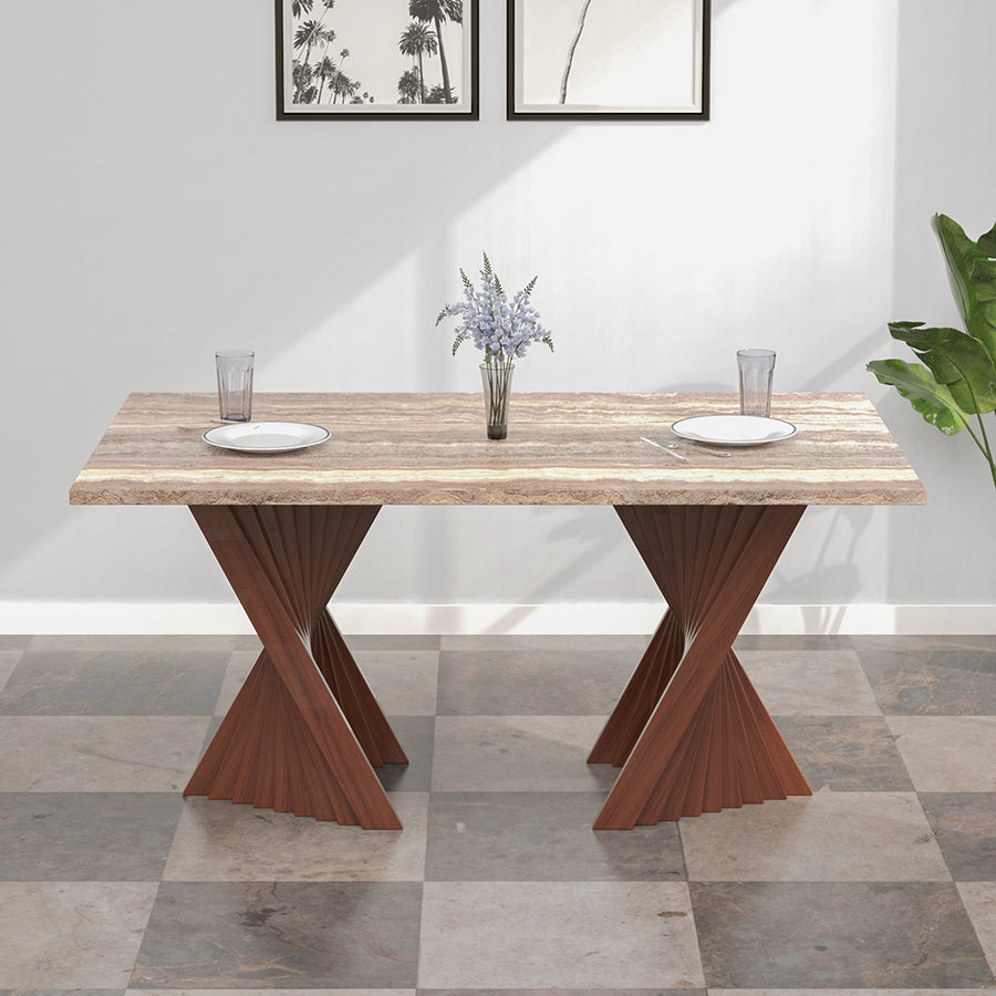 Nilkamal Mensa 6 Seater Dining Table (Walnut)