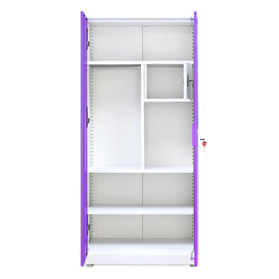 Nilkamal Mercury 2 Door Steel Wardrobe (Voilet / White)
